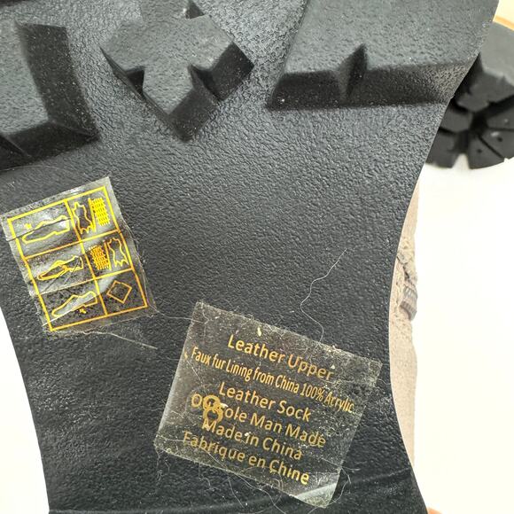 Jeffrey Campbell Womens Stanley Boot Size 8 Suede Leather Chunky Lug Faux Fur - Picture 9 of 11